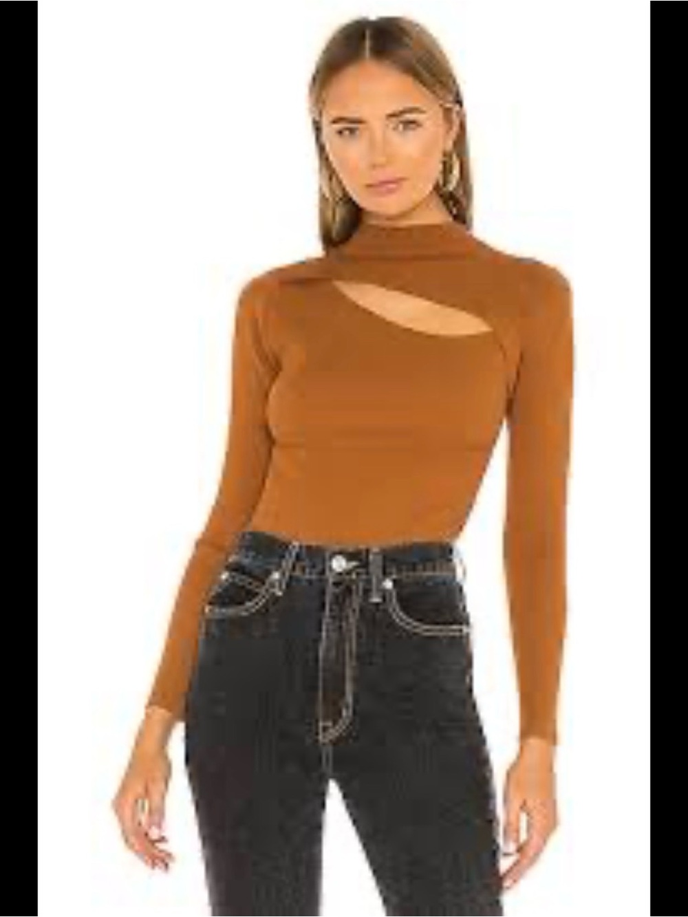ASTR THE LABEL cutout long sleeve Bodysuit